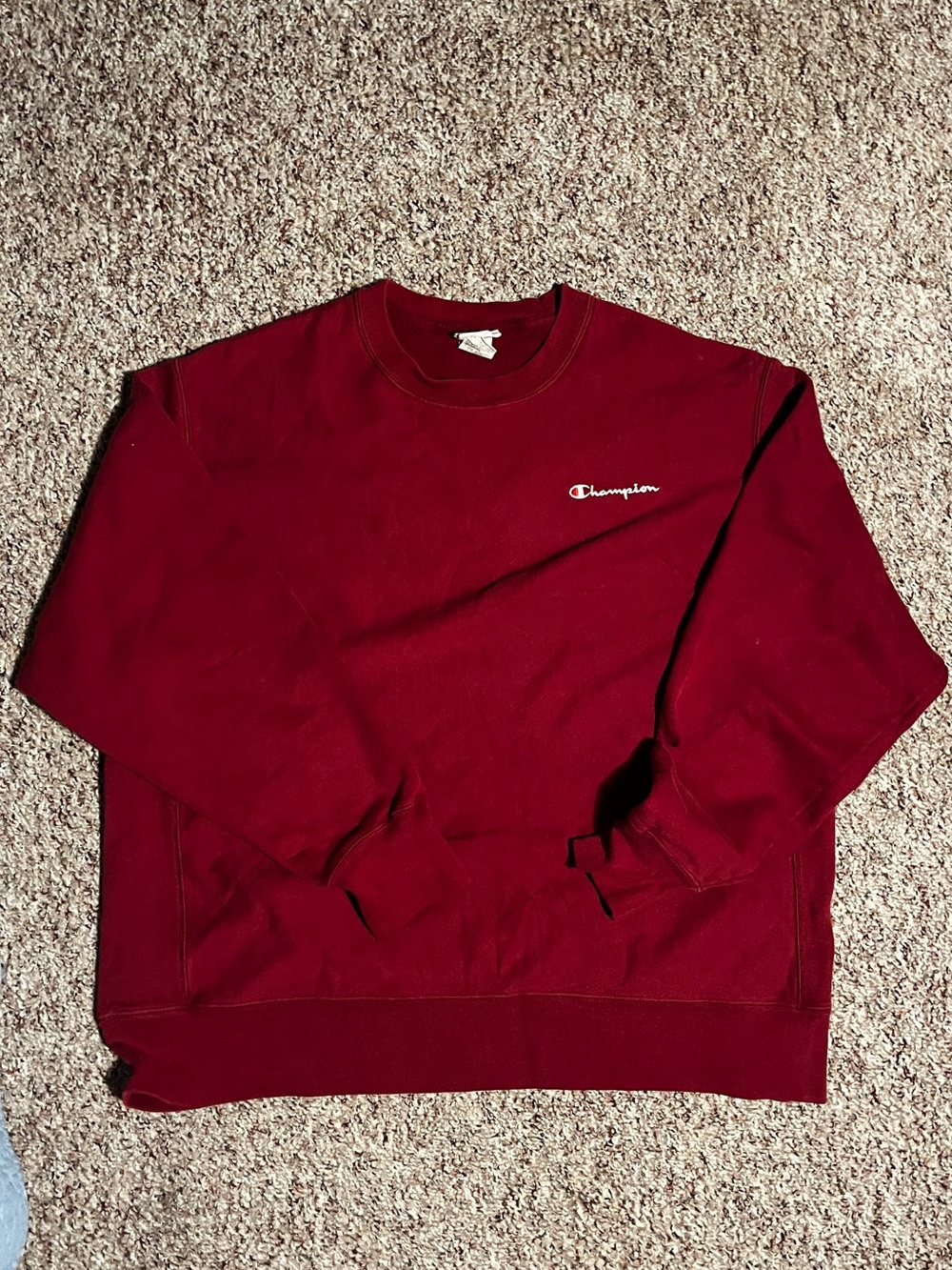 Champion Men's Crewneck Sweatshirt in Burgundy